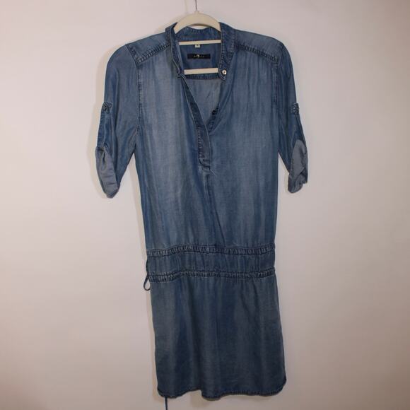 Seven7 For All Man Kind Blue Dress With Side Ties Size S - Picture 1 of 5